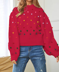 Davi & Dani - Rainbow Pom Sweater