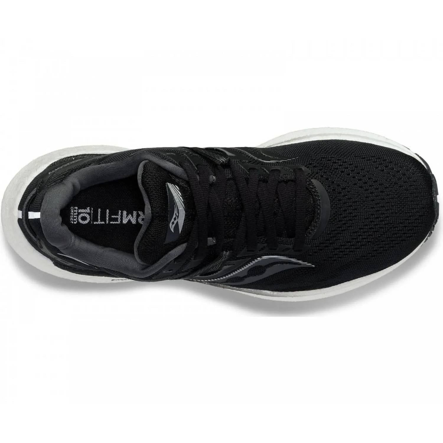 SAUCONY Women's Triumph 20 Running Shoes in black white noir blanc - women's shoe - detail view