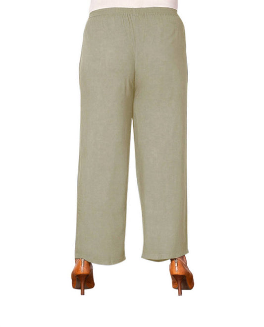 On The Plus Side - Essential Wide Leg Rayon Pants - Plus