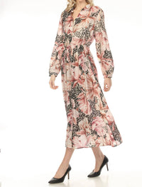 Joseph Ribkoff - Floral Button Front Midi Dress