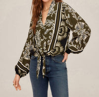 Fifteen Twenty - Women's Scarlet Tie Front Top