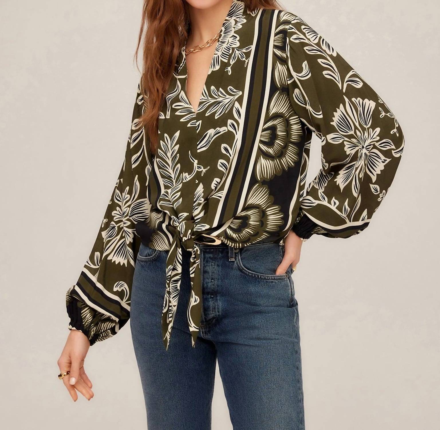 Fifteen Twenty - Women's Scarlet Tie Front Top