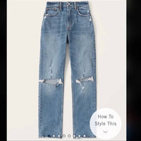 Abercrombie & Fitch - Vintage Stretch Curve Love Ultra High Rise 90s Straight Leg Jeans