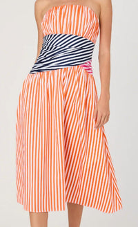 French Connection - Alexis Striped Midi Dress
