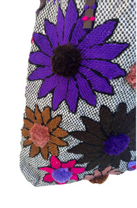 En Shalla - Women's Flower Appliqués Crossbody Bag