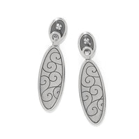 Brighton Women's Elegant Meridian Orbit Oval Post Drop Earrings in silver - women's jewelry - detail view