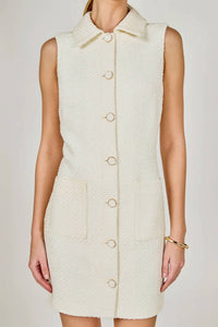 Endless Rose - Tweed Collared Mini Dress