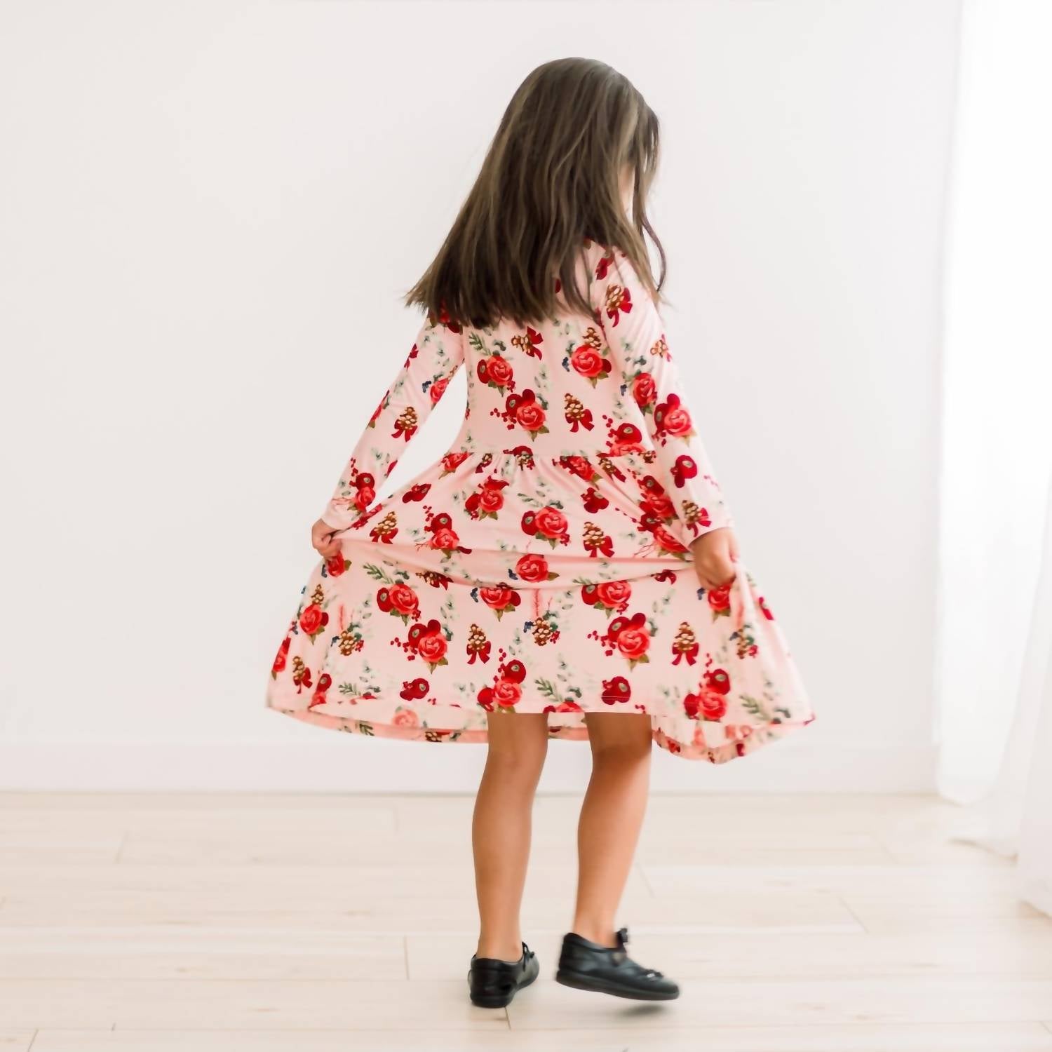 Kickee - Kid's Long Sleeve Twirl Dress With Pockets