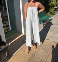 Bobi - Square Neck Wide Leg Jumpsuit