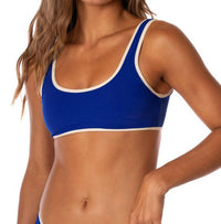 MAAJI Jilly Sporty Bralette Bikini Top in cobalt blue - women's swimwear - detail view
