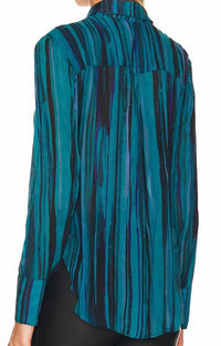 Bella Dahl - Teal Stripe Top