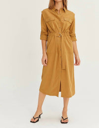 Crescent - Button Up Utility Midi Dress