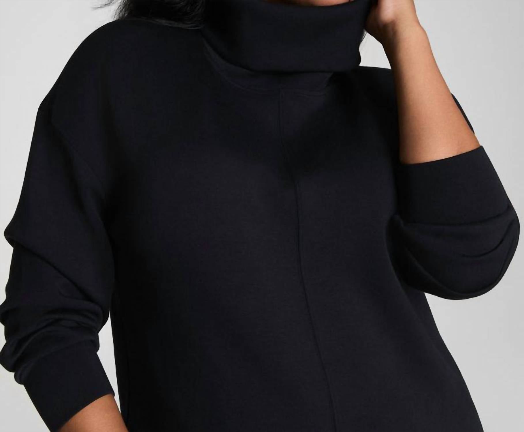 Spanx Airessentials Tunic Sweatshirt Top in black - women's shirt - alternate view