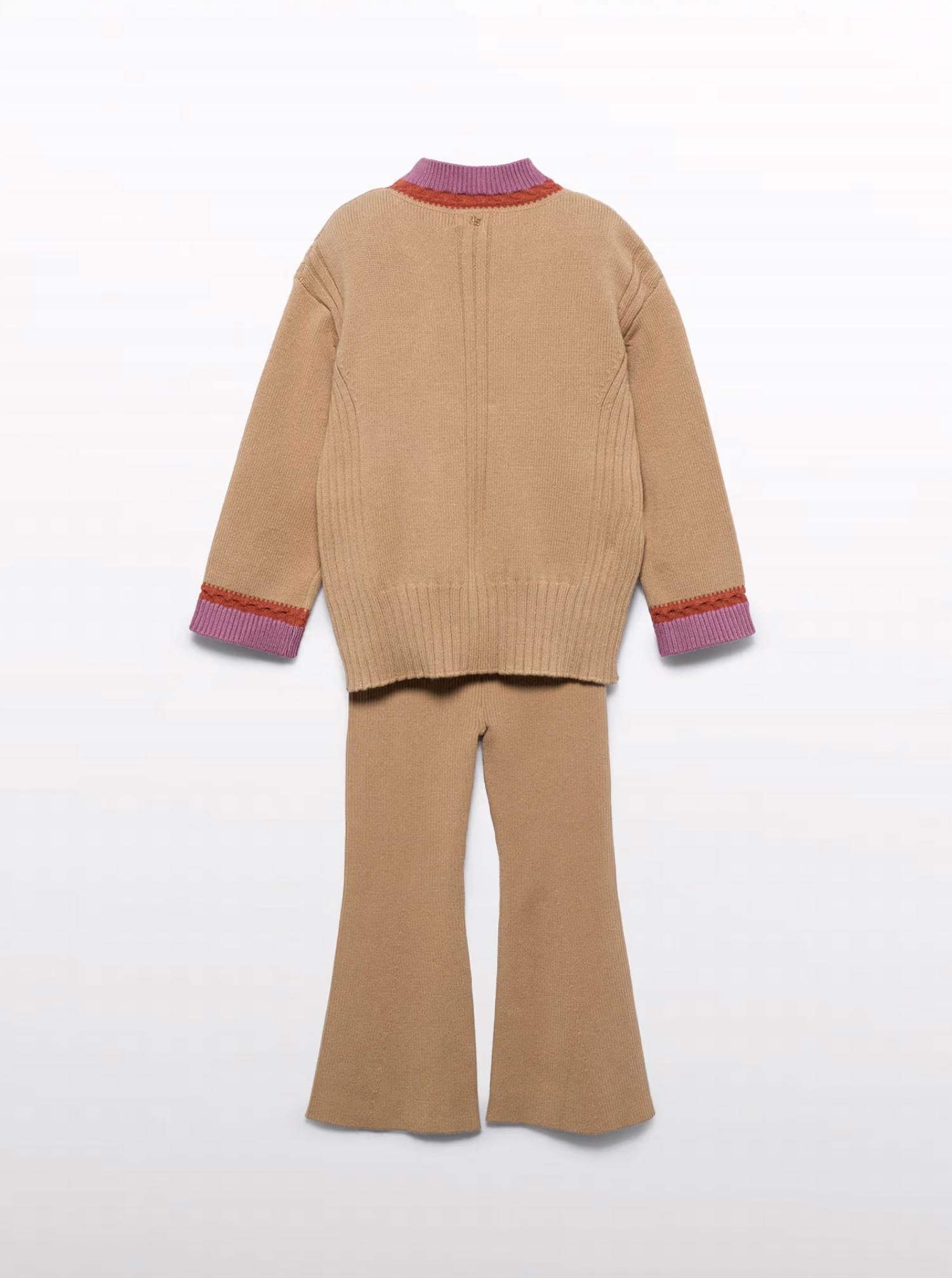 Abel & Lula Knit Pant Set in camel - item - detail view