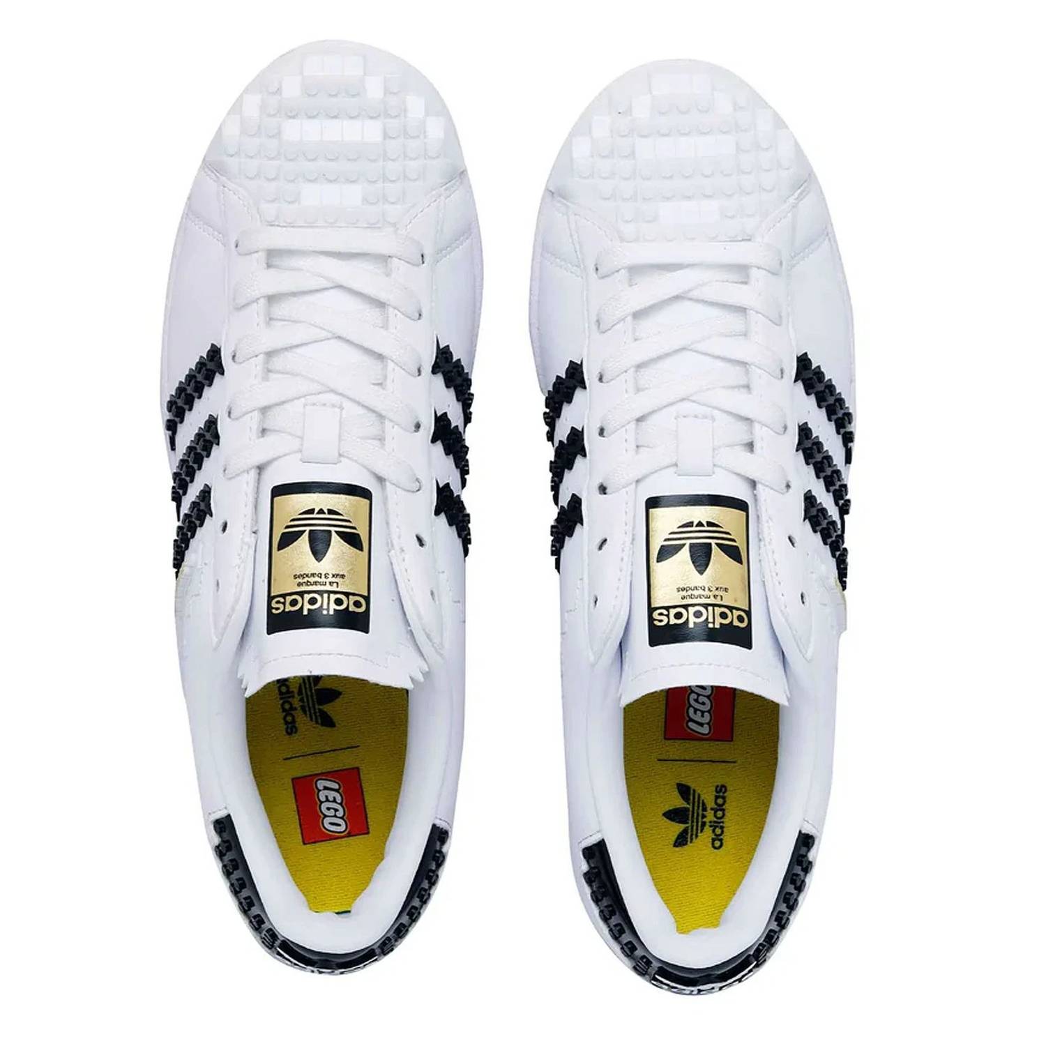 adidas Men's Lego Superstar Casual Comfort Shoes in white black - men's sneaker - view 4