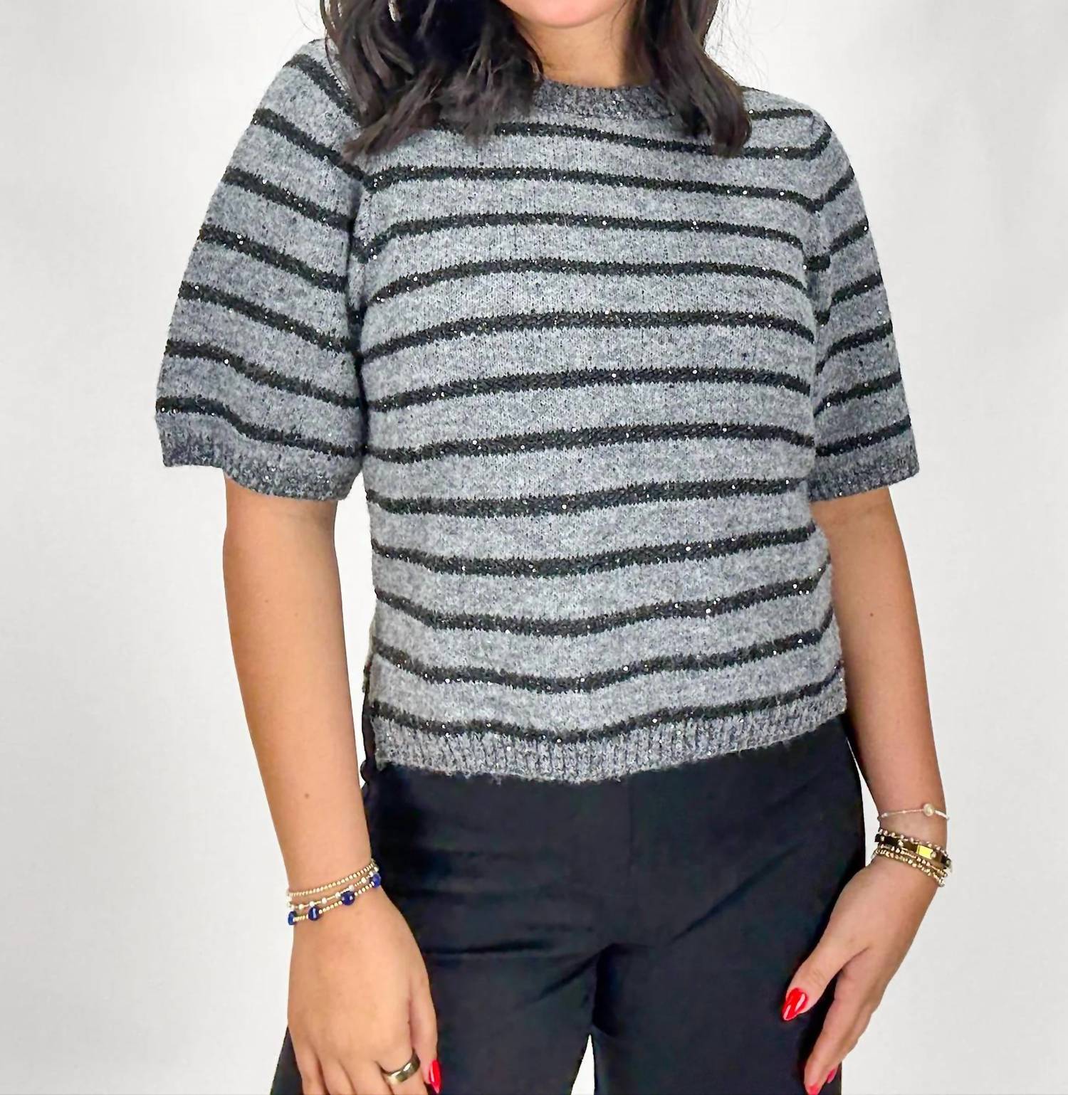 Sanctuary - Short Sleeve Shine Sweater Tee
