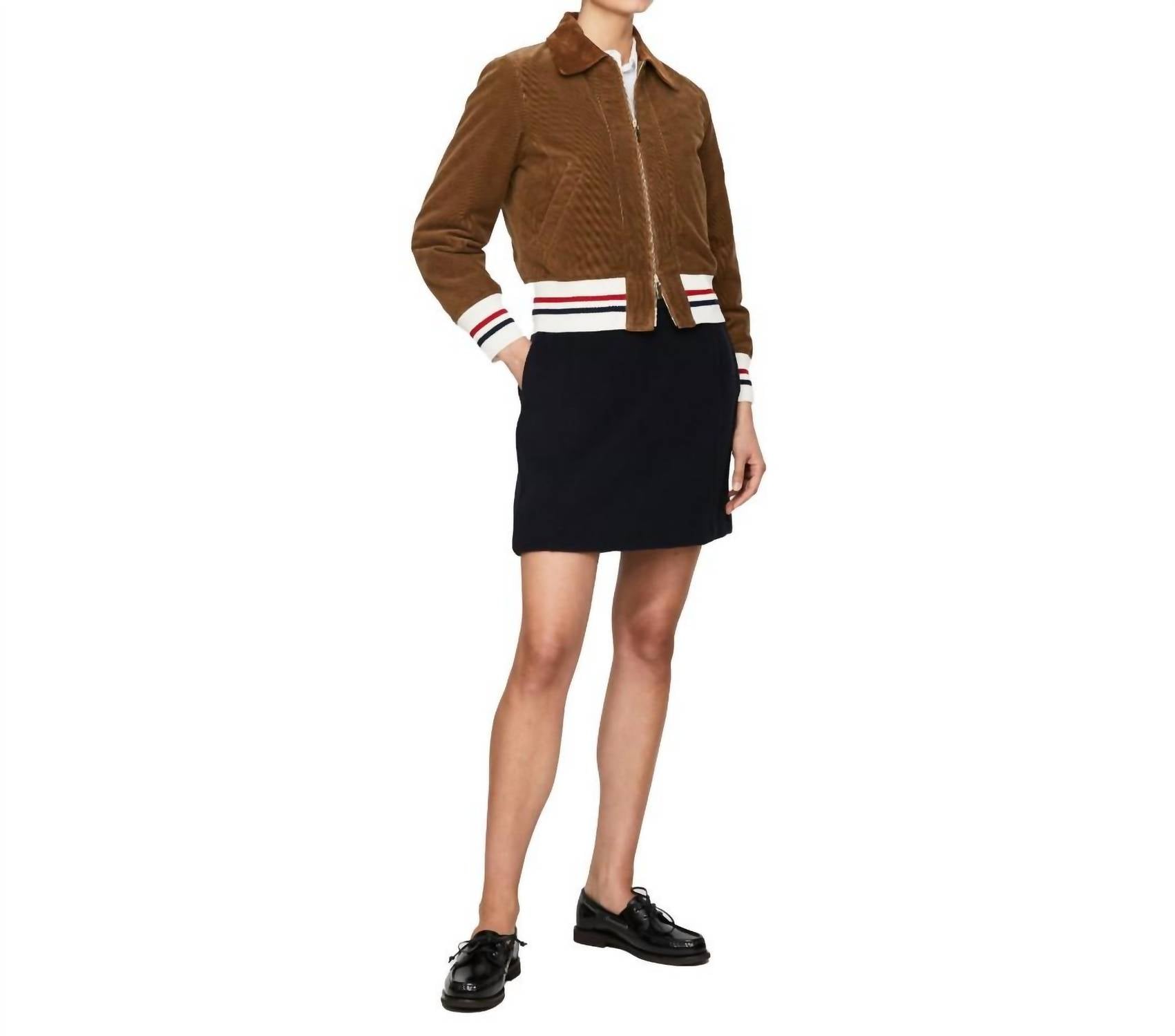 Jil Sander Yorkshire Wool Chevron Skirt in midnight - women's skirt - view 4