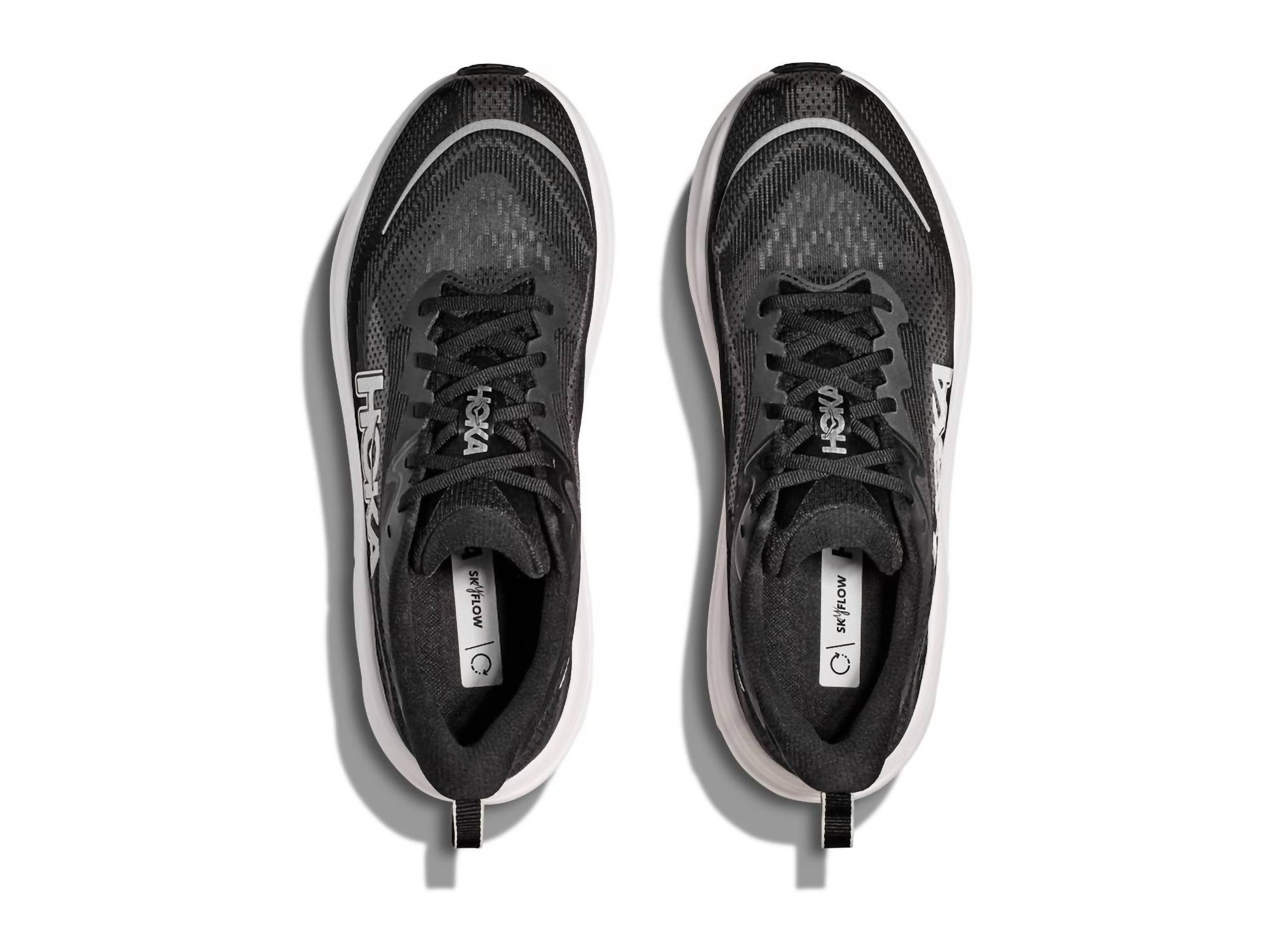Hoka Men's Skyflow Shoe in black white - men's shoe - alternate view