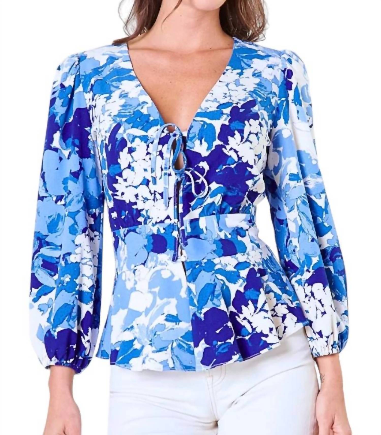 Sugarlips - Cosette Front Tie Peplum Top