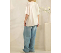 Sage+Fig - Lace-patched Americana Oversized Tee