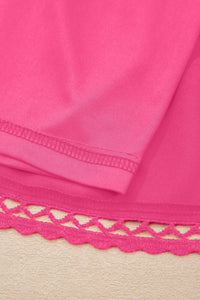 Dear Lover - Frilled Elastic Waist Lace Trim Boho Ruffled Shorts - Plus