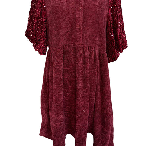 Umgee - Women's Tunic Top With Puff Sleeves