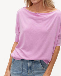 SIX/FIFTY Short Sleeve Anywhere Top in violet - women's t-shirt - detail view