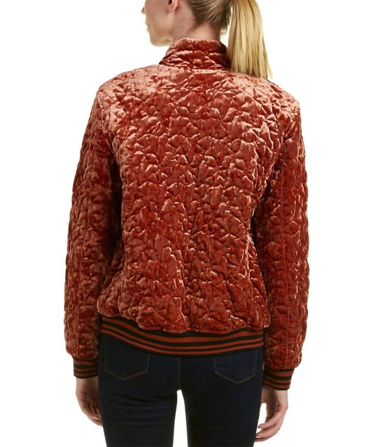 Bernardo - Quilted Velvet Bomber Jacket