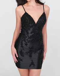 Faviana - mini satin dress