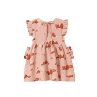 Omamimini - Fit & Flare Dress with Box Pleats Sleeves