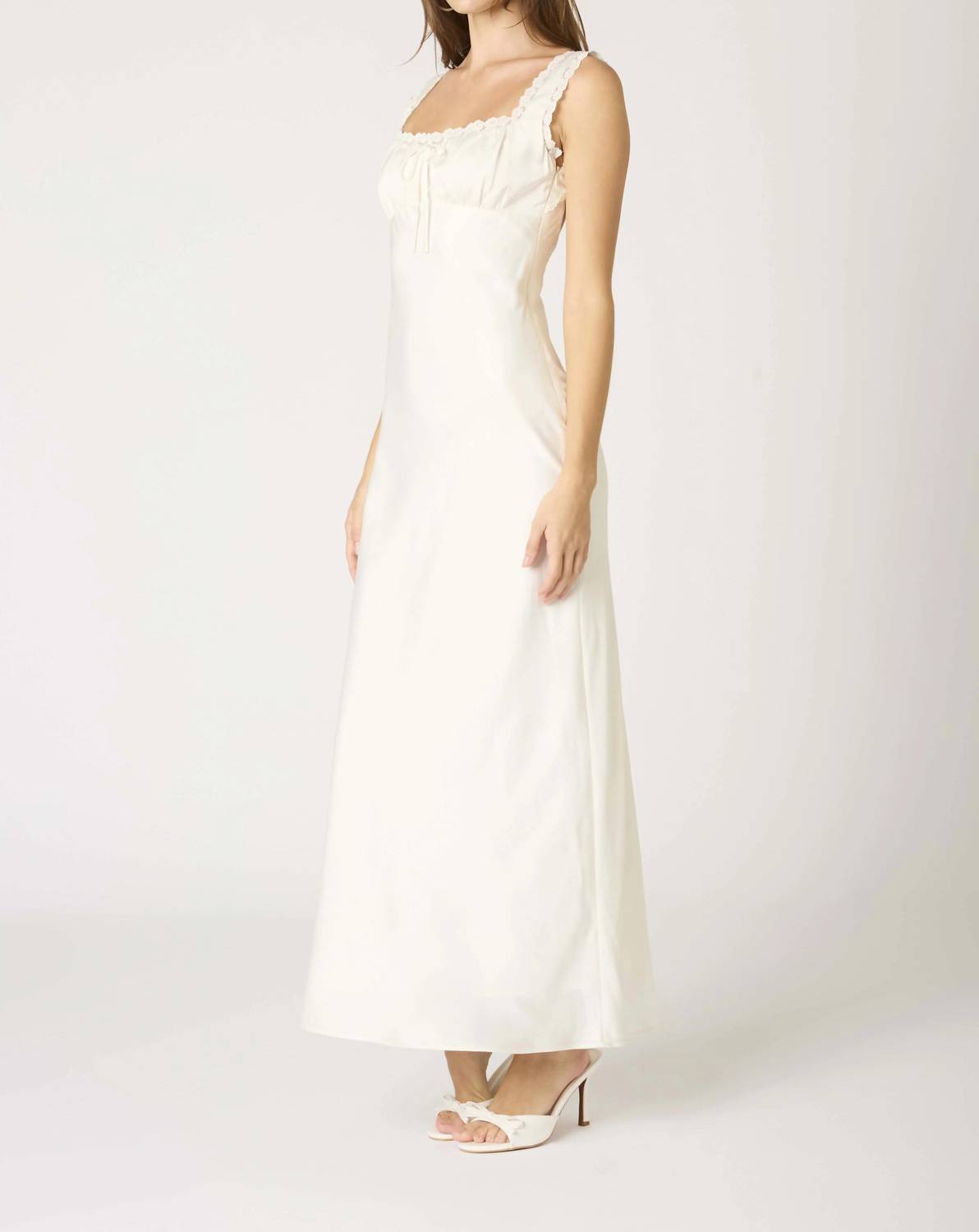 Cotton Candy La - Gardenia Milk Maid Lace Trim Slip Dress