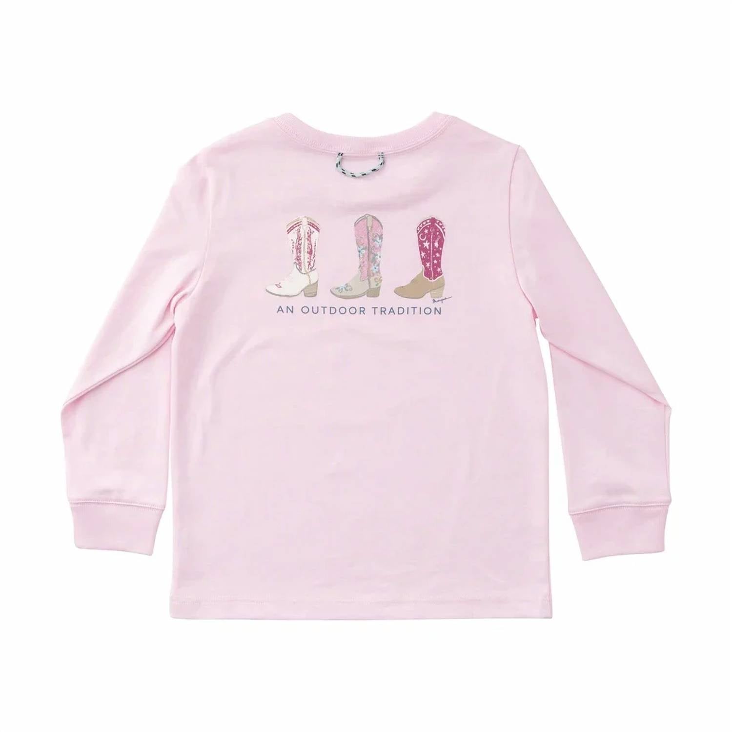 Prodoh - Girl's Tulle Boots Long Sleeve Cotton Tee