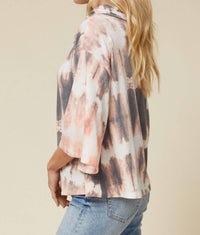 Entro - Tie Dye Cowl Neck Top