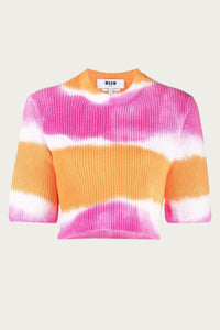 TIE-DYE KNITTED CROPPED TOP