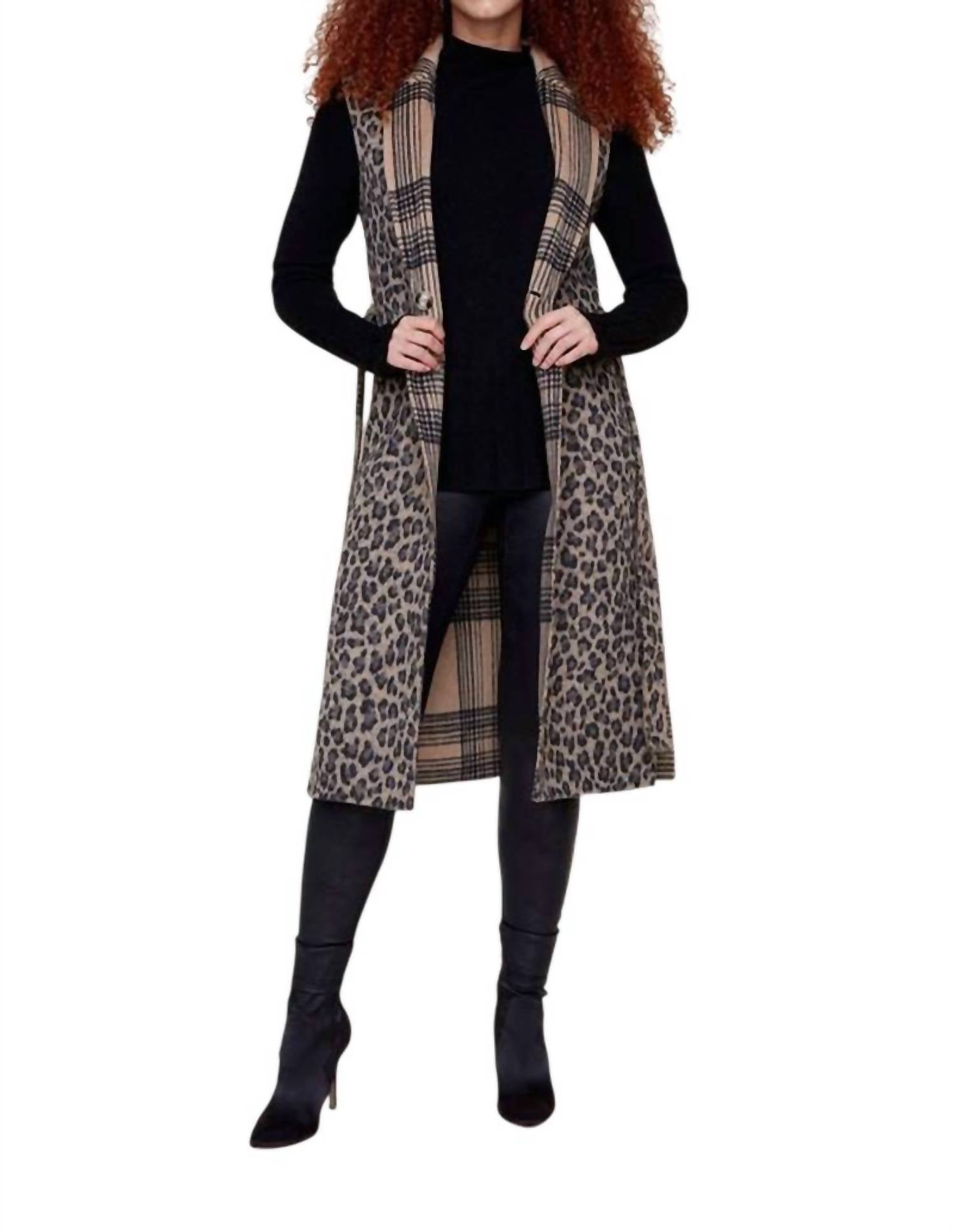 Renuar - Reversible Belted Long Vest