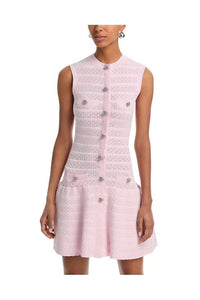 Self-Portrait - Pointelle Diamante Knit Mini Dress