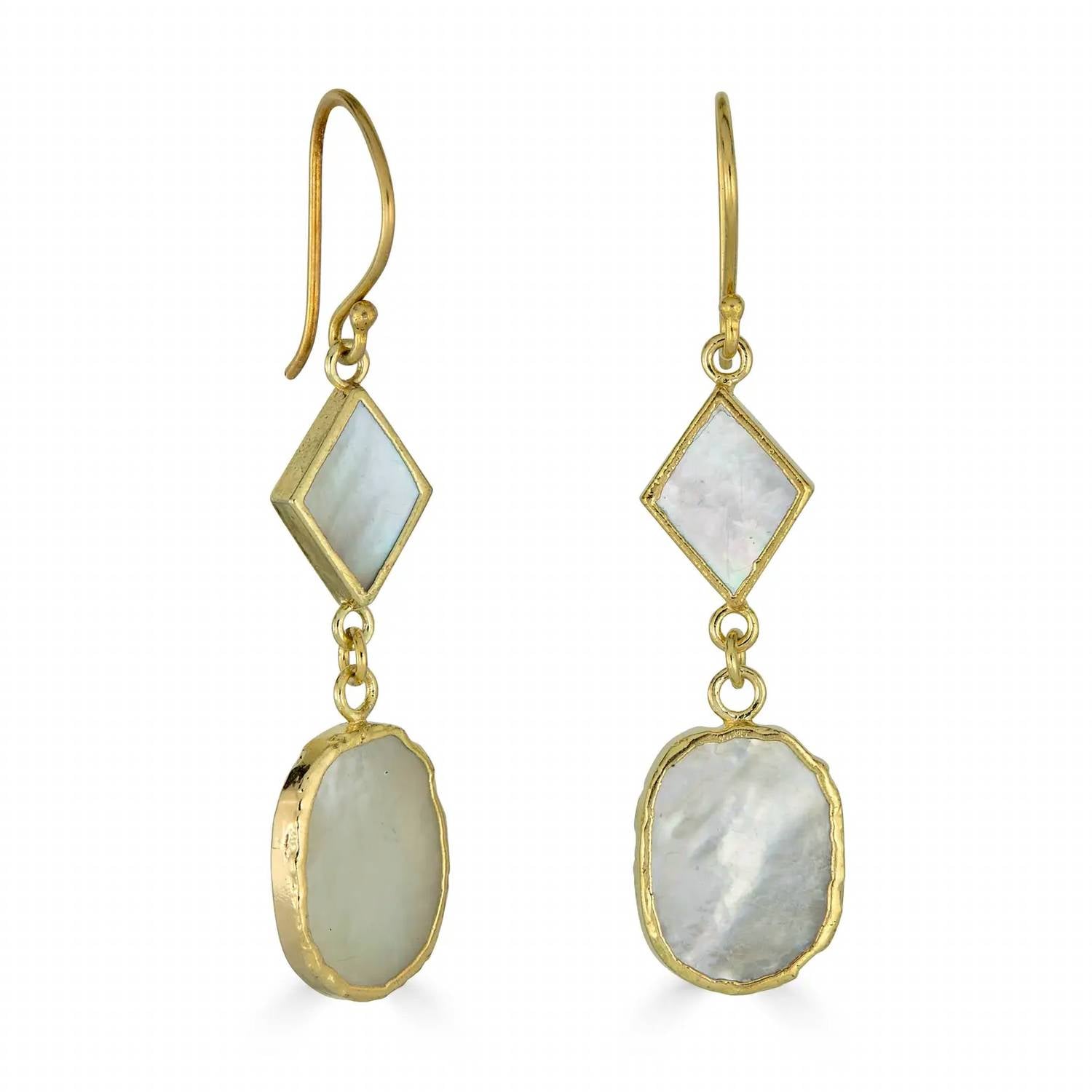 Rachel Reinhardt - Women's Mother Of Pearl Linear Earrings
