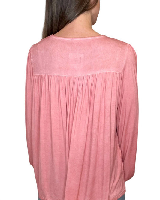 Pol - Tillie Lace Trimmed Long Sleeve Top