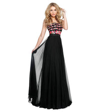 Sherri Hill - Strapless Embroidery Chiffon Gown