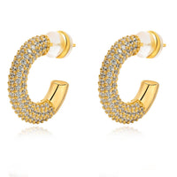 Sahira Jewelry Design - Women's Demi Pave Hoop Earrings