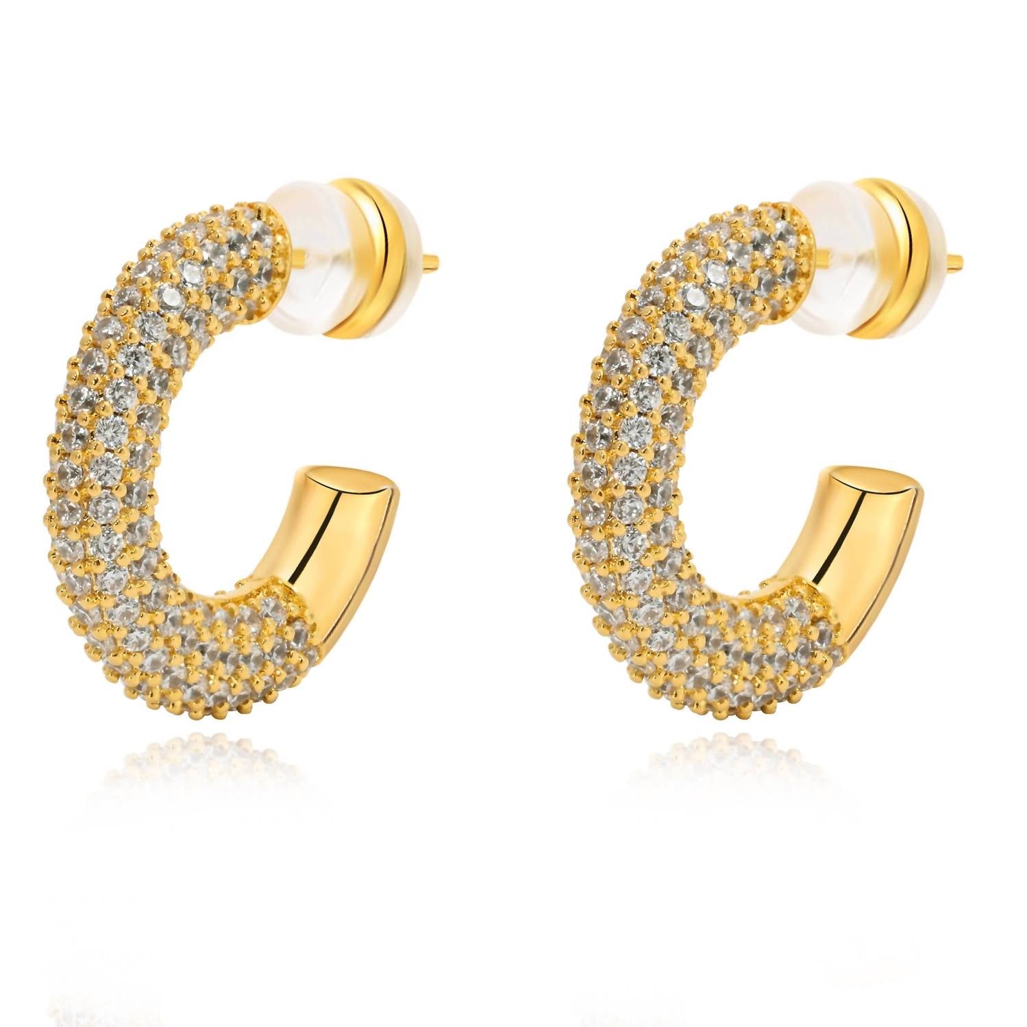 Sahira Jewelry Design - Women's Demi Pave Hoop Earrings