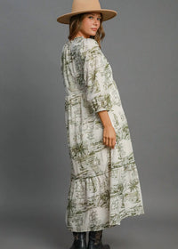 Umgee - Two Tone Landscape Midi Dress