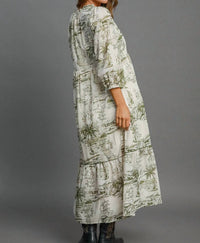 Umgee - Two Tone Landscape Midi Dress