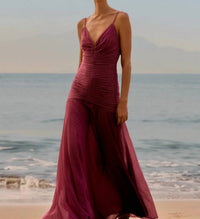 Patbo - Metallic Plunge Maxi Gown