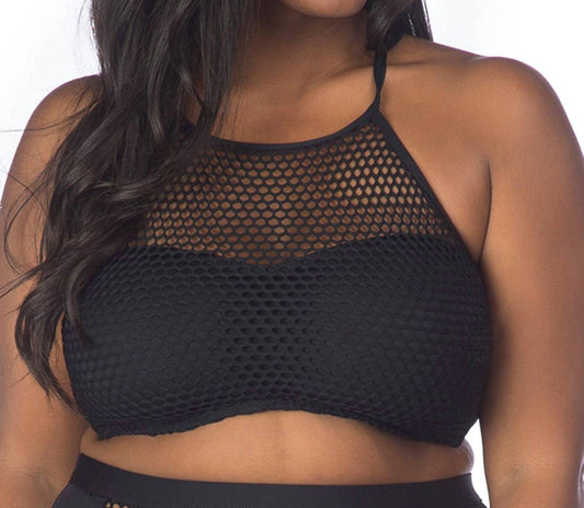 La Blanca - All Meshed Up High-Neck Bikini Top - Plus Size