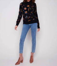 Charlie B - Embroidered Mock Neck Sweater