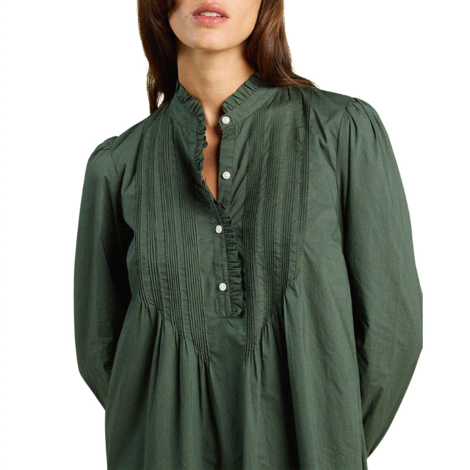 TROVATA Eve Shift Dress in green - women's dress - detail view