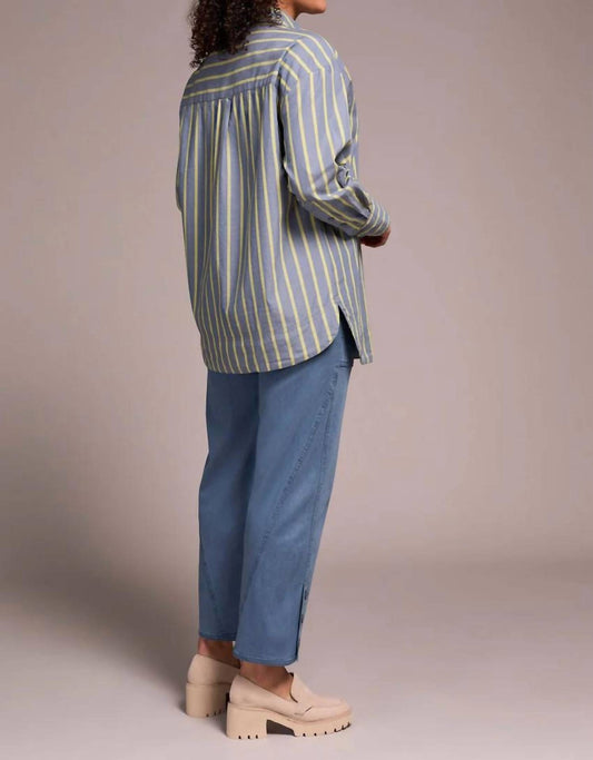 Tribal - Women's Stripe Button Front Dress Top