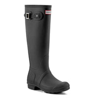 HUNTER Women's Original Waterproof Round Toe Buckle Tall Boots in black - women's shoe