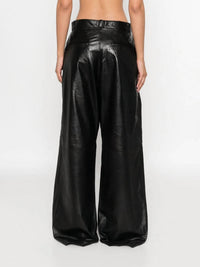 R13 - Pleated Wide Leather Pants